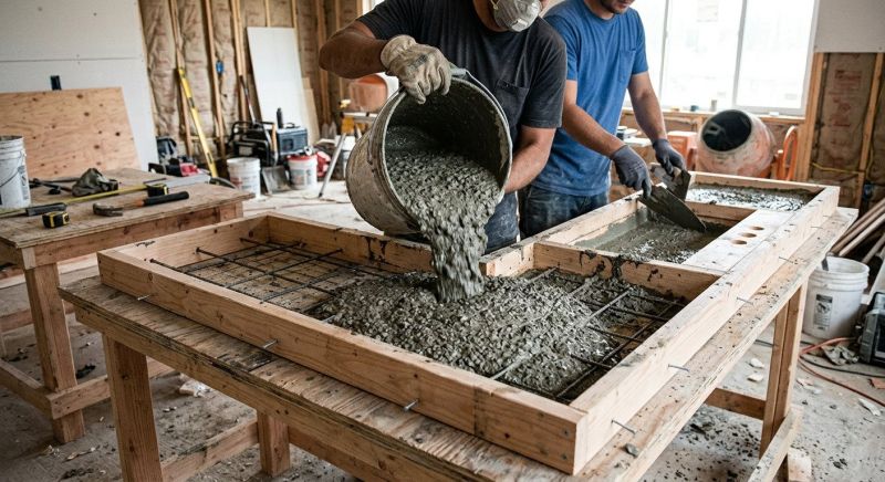 Cement Counter Installation in Sonoma County, CA