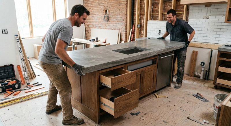 Cement Counter Installation in Santa Rosa, CA