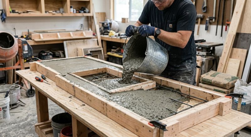 Cement Countertop Pouring in Sonoma County, CA