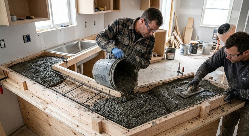 Concrete Countertop Pouring in Marin County, CA