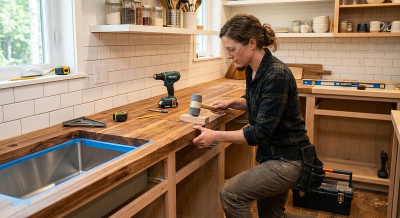 Wood Countertop Installation in Sonoma County, CA